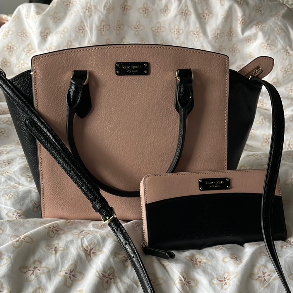 Kate Spade Black And Pink Satchel Set